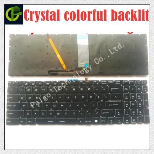 New English Crystal RGB backlit colorful Keyboard for MSI MS-16J5 MS-16J6 MS-1783 MS-1785 MS-16J1 V143422FK1 S1N-3EUS223-SA0 US