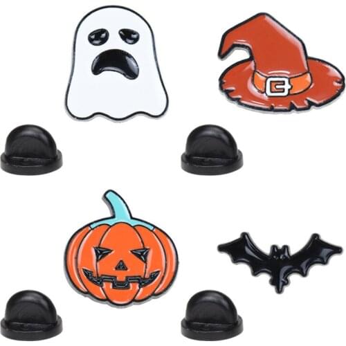 New cartoon trend pumpkin head bat halloween series brooch bag cartoon ghost hat brooch 2020 gift