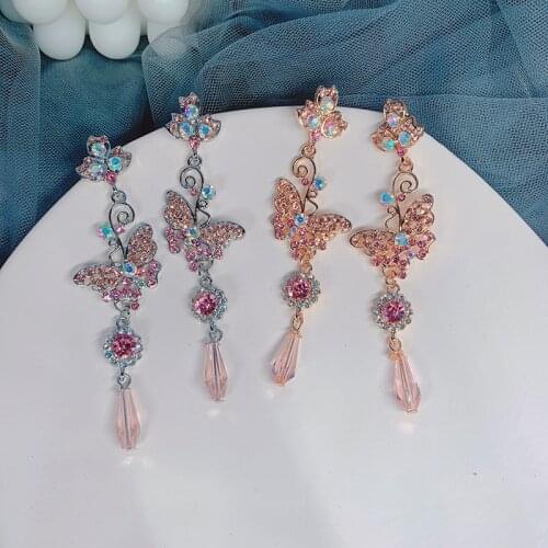 New Colorful Zircon Simple Geometric Square Rhombus Rhinestone Vintage Long Drop Earrings for Woman Girls Party Jewelry