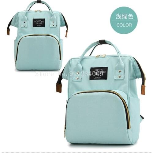 Solid Backpack School Travel Bag Double Shoulder Bag Multi-function Large Capacity Canvas Backpack Women Mummy Maternal Backpack