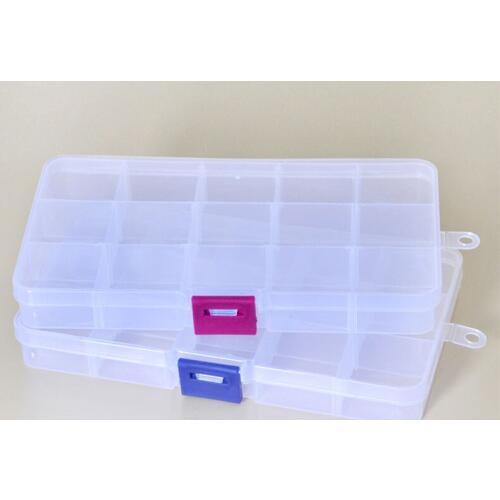 Makeup Organizer Storage Case Multifunction Plastic Pills Container 8/15 Grids Detachable Jewelry Boxes Desktop Storage Box