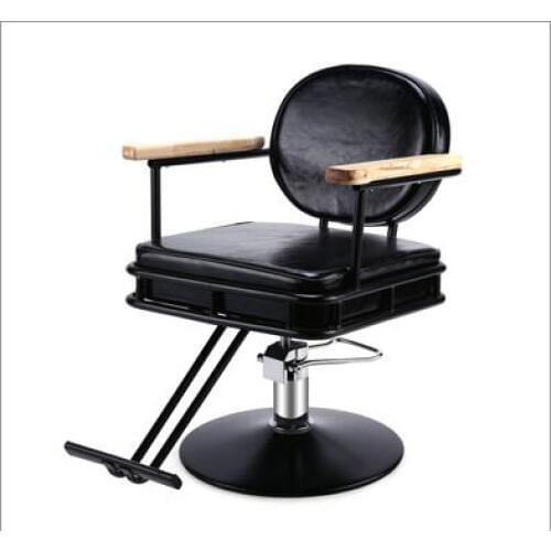 Hair salon personalized hair chair. Hydraulic chair. Adjustable chair. Stainless steel handrail