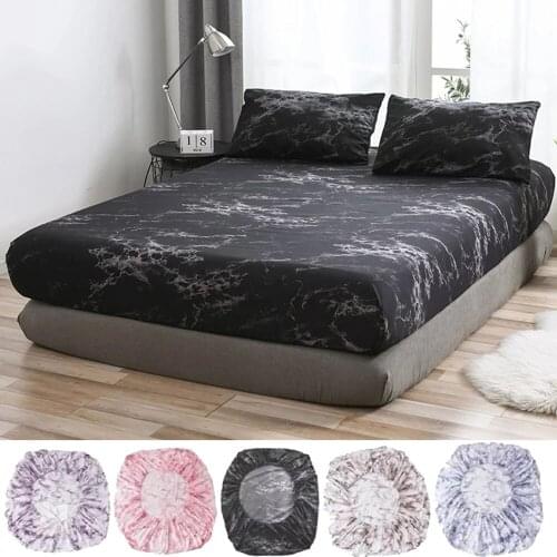 Dropship Hot Sale 3d Printed Marbling Bed Fitted Sheet Mattress Cover Four Corners Bed Sheets With Elast Band Bedding ping