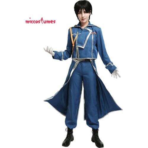 Roy Mustang Cosplay Costume Military Uniform Jacket trousers train gloves badges