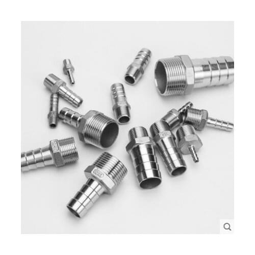 1/8" 1/4" 3/8" 1/2" BSP Male Thread Pipe Fitting to 6 8 10 12mm ID Barb Hose Tail Reducer Fitting Multi Size Stainless Steel 304