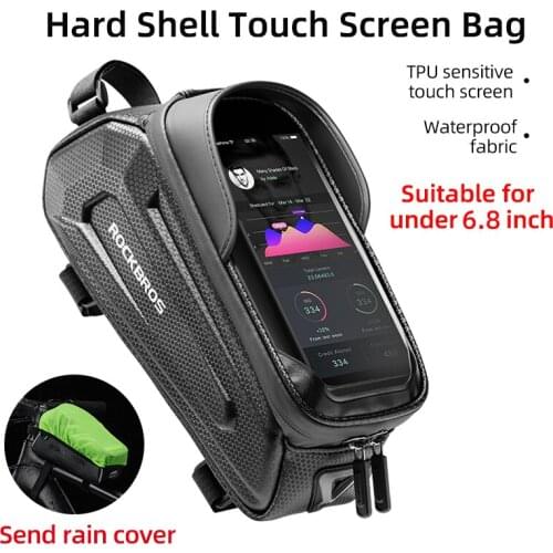 ROCKBROS Bike Phone Bags 6.5inch 1.7L Top Tube Frame Bag MTB Accessories Large Capacity Touch Screen Bicycle Cellphone Bag