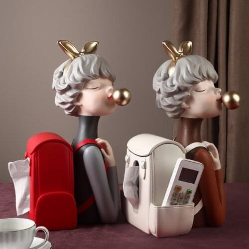 Light luxury bubble girl tissue box creative cute living room coffee table decoration ornaments multifunctional home good things