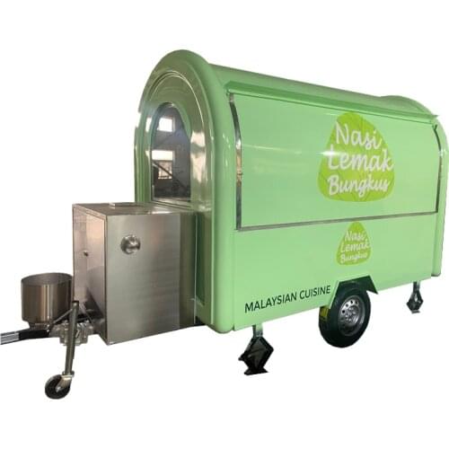 Street Mobile Ice Cream Trailer Commercial Fast Food Cart With Customized Logo