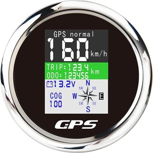 Novel-85mm Smart GPS Speedometer Waterproof TFT Screen Digital Tachometer Odometer with GPS Antenna for Car Boat Motorcycle