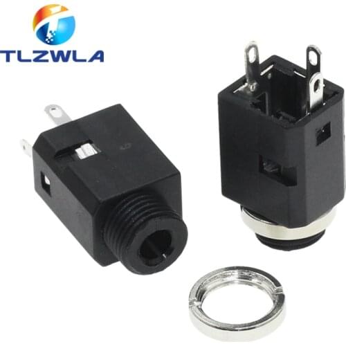 100Pcs PJ-341 DC30V 0.5A 3.5MM Audio Socket Connector Vertical 3Pin With Nut PJ341