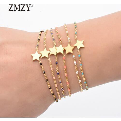 ZMZY Gold Color Star Charm Bracelets For Women Adjustable Bracelet Fashion Pulseira Stainless Steel Jewelry Wholesale Gift