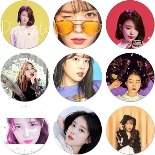 Kpop singer IU Icons Pins Badge Decoration Brooches Metal Badges For Backpack Decoration