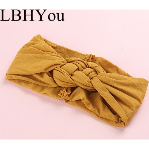 1PC Braided Sailor Knot Baby Head Wraps ,Soft Stretchy Girls Bows Nylon Head bands,Newboran Turban Hair Accessories