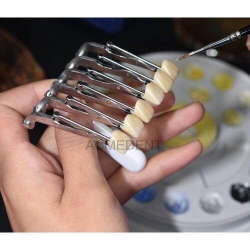 1pcs Dental Lab Aesthetic Crown Veneer Denture Holder Porcelain Tools With Soft Head