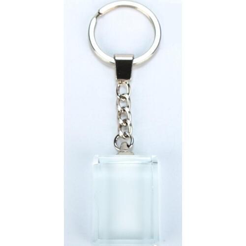 10 PCS Rectangle Crystal Blank Key Rings For Sublimation Heat transfer Customized Picture Key Chains