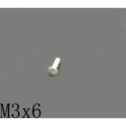 2pcs M3x6mm Phillips Countersunk Head Screw Ceramic Insulated Bolt High Temperature Corrosion Resistance Zirconin