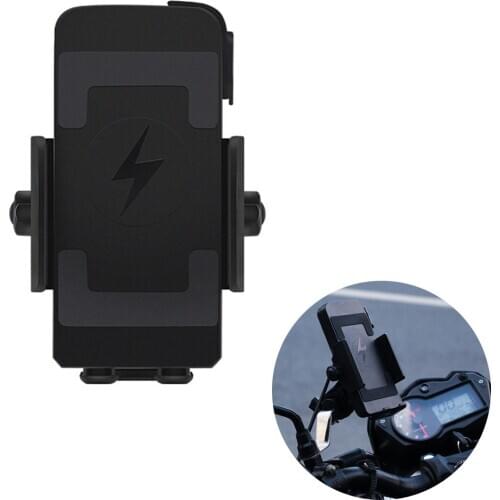 36V-120V Motorcycle Handlebar Cell Phone GPS Charger Holder Wireless With Switch Mounts Universal Accessories