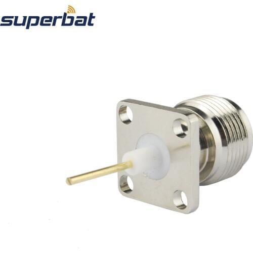 Superbat N 4 Hole panel Mount Jack RF Connector with Solder Post with 5mm pin 12mm