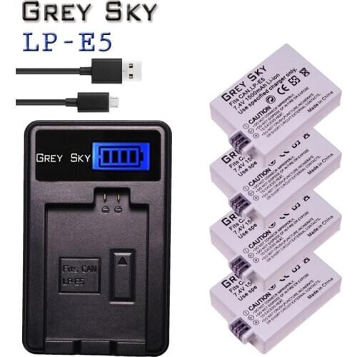 LP-E5 LPE5 LP E5 li-ion camera battery high capacity 7.4V for Canon Eos 450D 500D 1000D Kiss X3 Kiss F Rebel Xsi + LCD charger
