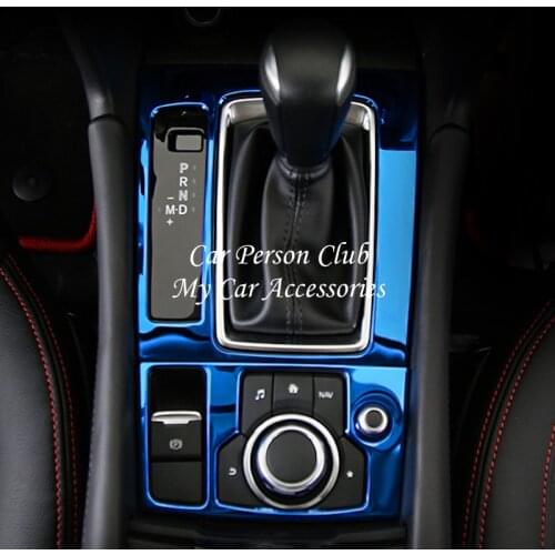 For Mazda 3 Axela LHD 2017-2019 Interior Console Gear Shift Box Frame Panel Cover Trims Stainless Steel Car Molding Accessories