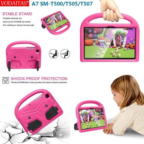 For Samsung Galaxy Tab A7 2020 Case Kids Shockproof EVA Cover for Tab A7 10.4" SM-T500 SM-T505 SM-T507 Cartoon Handle Stand Case
