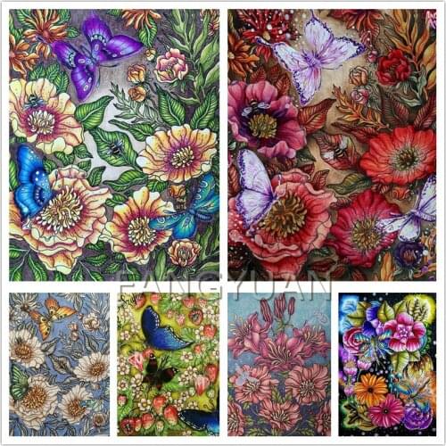 Retro Flowers 5D Diy Diamond Painting Cross Stitch Kit Full Square/round Drill Diamond Mosaic Embroidery Home Decoration Gift