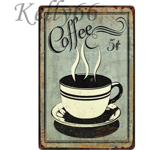 [ Kelly66 ] COFFEE Vintage Metal Sign Tin Poster Home Decor Bar Wall Art Painting 20*30 CM Size y-1405