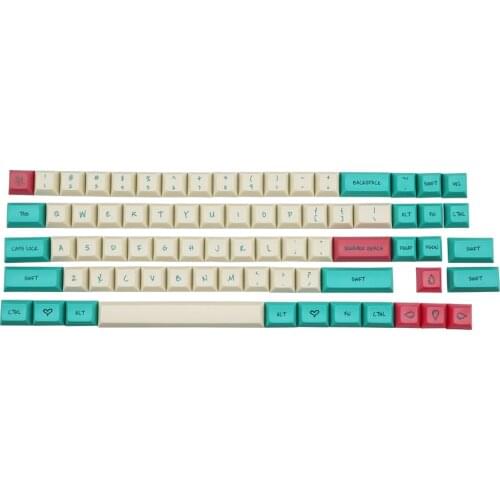 Hawaii DSA Keycap For Mechanical Keyboard key dye sub Blue font thick pbt keycap gh60 GK64 dz60 xd84 96 108 Keycap