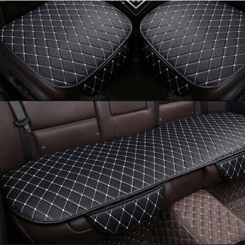 Car Seat Cover Protector Cushion Pad Mat PU Leather Four Season Front Rear Back Seat For Auto Automotive Interior Accessories