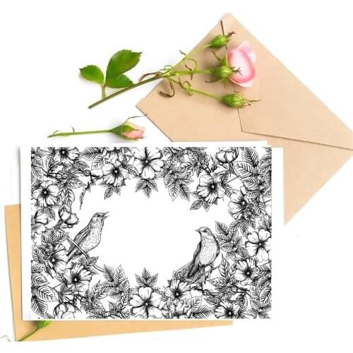 Beautiful Flowers / Birds Transparent Clear Stamps For DIY Scrapbooking/Card Making Stamps Fun Decoration Supplies