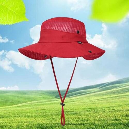 Summer Outdoor Wide Brim Dual Purpose Sun Fisherman Hat with Strap Hat Anti-UV Sun Protection Sunshade Fishing Hat for Unisex
