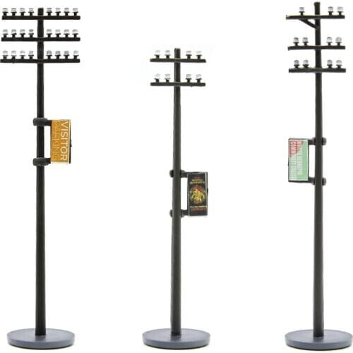 HO scale Building Model Train signals Micro Landscape DIY Material Accessories Mini Telegraph Pole