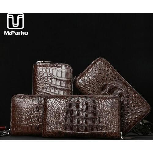 McParko Crocodile Wallet Clutch Wallet Genuine leather Men Luxury alligator Purse Long Zipper Clutches Bag For Male Card holder WALLET