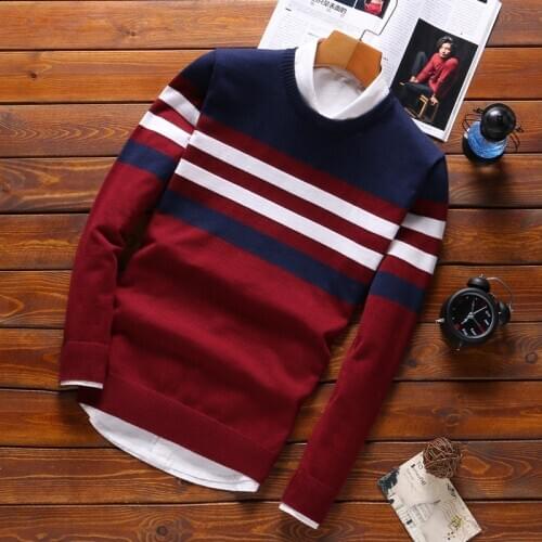 Men 2020 Autumn Winter Slim Fit Sweater Mens O-Neck Knitted Pullover Casual Solid Outwear Man Sweaters Pull Homme Big Size 5XL