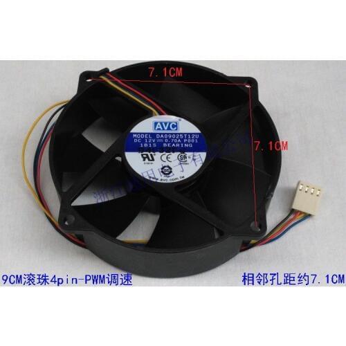 NEW AVC 9CM 9025 DA09025T12U 12V 0.70A 4PIN cooling fan