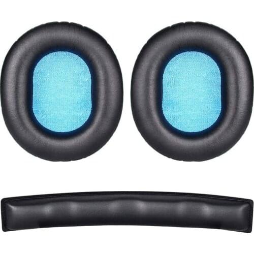A pair of replacement foam headband ear cushion earmuffs for Sennheiser HD8 HD8DJ HD6 MIX headset repair accessories
