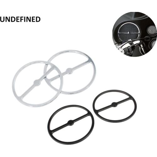 2pcs Motorcycle Front Speaker Grills Cover Trim For Harley Touring Street Glide Electra Glide FLH FLHX Trike Freewheeler 96-2013