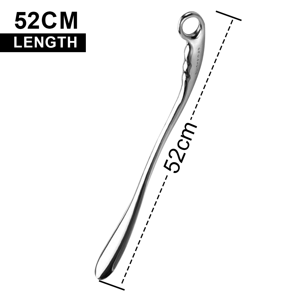Professional 52cm Length Alloy Metal Shoe Horns For Convenient Wearing Shoes Horn And Spoon Leather High Heel Shoe Hanging Spoon
