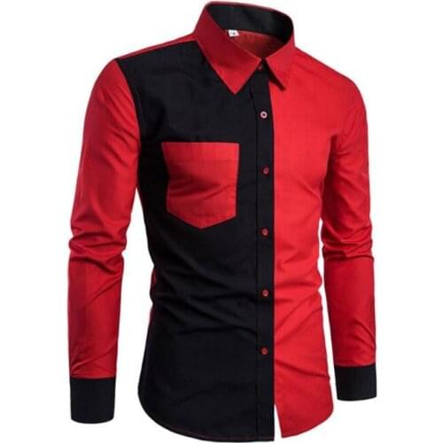 Hot 2020 Fashion Casual Long Sleeved shirt Slim Fit Male Business Stitching Dress Brand shirts Men Clothing Soft Comfortable