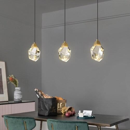 Light luxury crystal lamp of bedroom the head of a bed the Nordic restaurant bar table small droplight personality