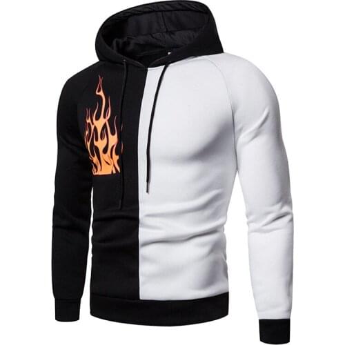 Spring Autumn Hoodie Sweatshirt Men 2021 New Fashion Printed Full Sleeve Hoodies Men Sweatshirts Patchwork Hooded Pullover Men