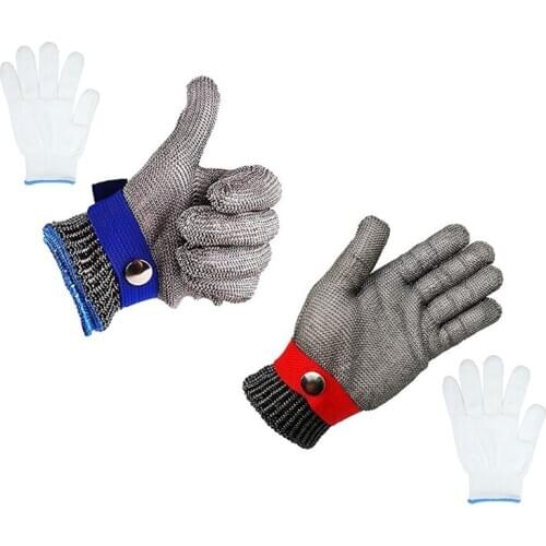Cut Proof Stab Resistant Stainless Steel Metal Mesh Glove Level 5 Protection