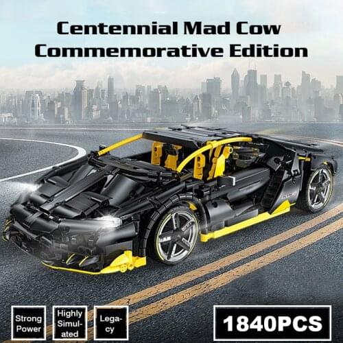 X-TECH Super Sport Car Building Blocks Centenario Champions Black Racing Roadster Lamborghiniesy Bricks Toys PL070-4 For Boy