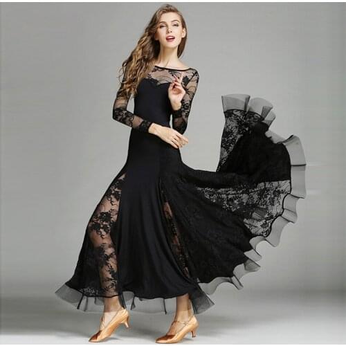 2021 New HB675 Lace PatchworkYarn Puffy Latin Dance Dress Women Performance Modern Dance Dress Latino Dancewear