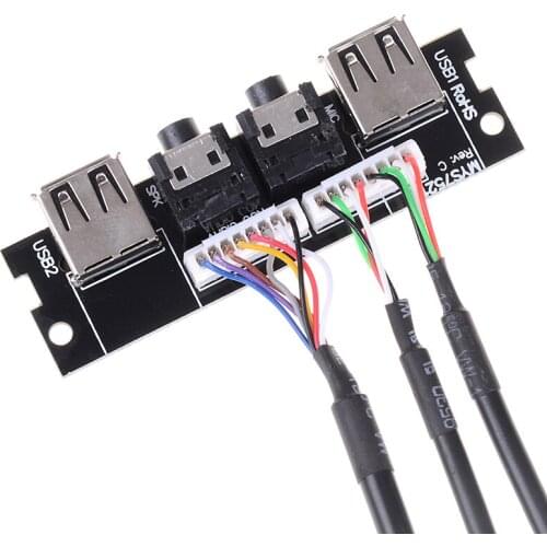 1*Audio Cable PC Computer Case PCB Front Panel USB 2.0 Audio Port Mic Cable Motherboard Connection Cable