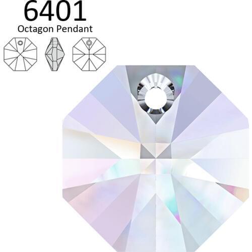 1 piece) 100% ORIGINAL crystal from Swarovski 6401 Octagon Pendant made in Austria loose beads rhinestone DIY jewelry making