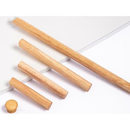 Retro Cupboard Door Solid Wood Handles Wardrobe Drawer Pulls Home Wine Cabinet Knobs and Handle Furniture Hardware Accessories