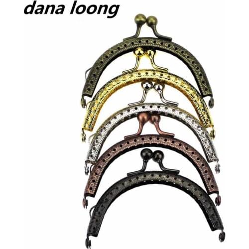 1 Piece 8.5 CM High Quality Ball Head Embossing Metal Purse Frame Kiss Clasp Clutch DIY Handbag Accessory