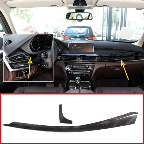 2pcs Real Carbon fiber For BMW X5 F15 X6 F16 2015-2018 Car Interior Dashboard Decoration Panel Trim Accessories Left Hand Drive