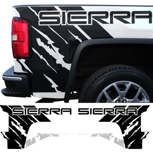 2pc Pickup Truck Tail Side Car Stickers Sierra Emblem Badge Vinyl Decals Decoration Sticker For Gmc Sierra (2014-2017) Custom